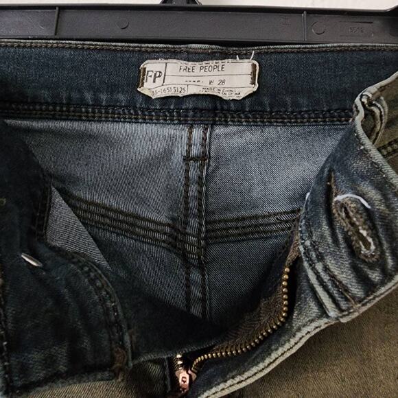 Free People Rolled Crop Mid Rise Skinny Jeans in Maris - Picture 7 of 11